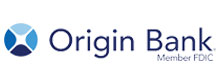 Origin Bank logo. Origin Bank is a member of FDIC